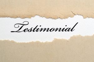 Image with the word testimonial on it